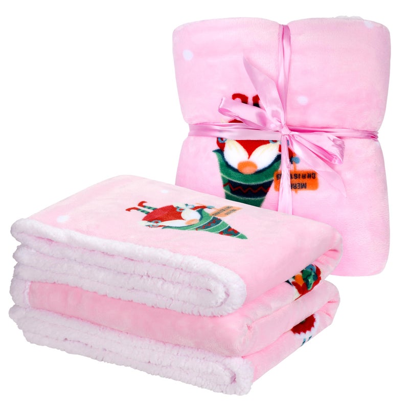 Solaris Santa Claus Sherpa Throw Blanket  Soft Warm Cozy Reversible Fuzzy Fleece Patterns Holiday Blanket for Couch Sofa Bed  Home Decor Gift - Image 4